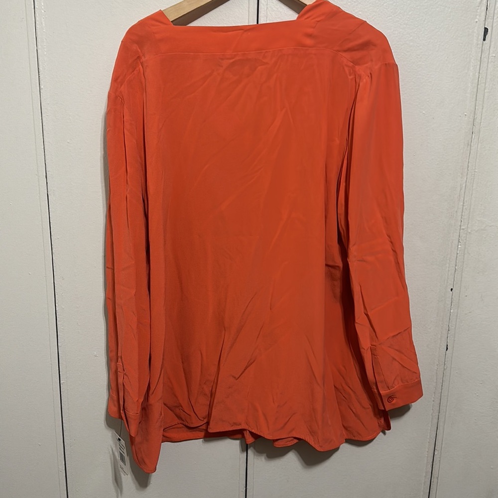 Lafayette 148 orange pullover top with pockets - Picture 7 of 8